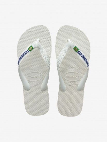 Chanclas Havaianas Brasil Logo Blancas