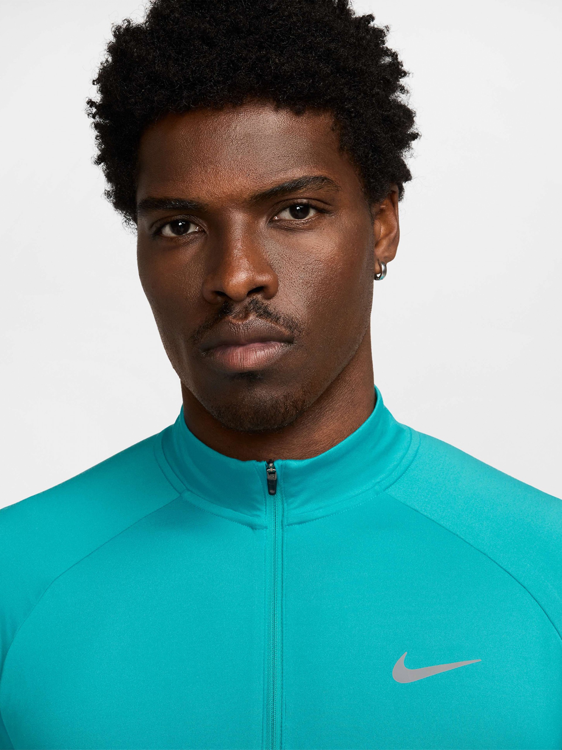 Camisola com Fecho de Running Nike Stride Dri-FIT Azul Para Homem