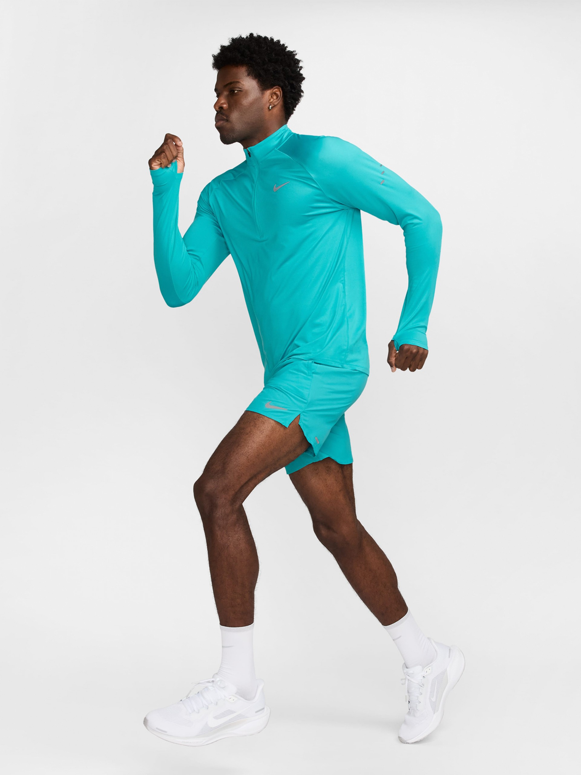 Camisola com Fecho de Running Nike Stride Dri-FIT Azul Para Homem