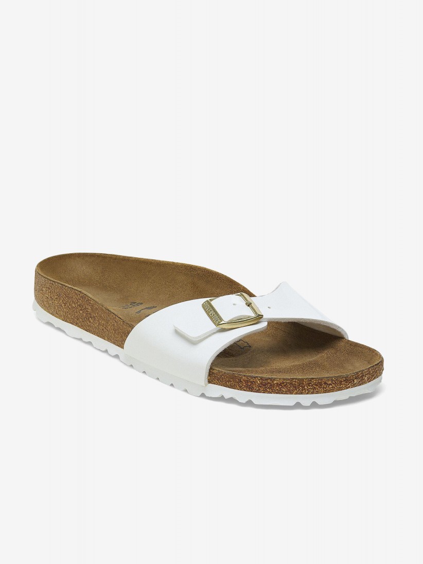 Chinelos Birkenstock Madrid Birko-Flor Patent Brancos