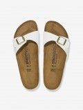Chinelos Birkenstock Madrid Birko-Flor Patent Brancos