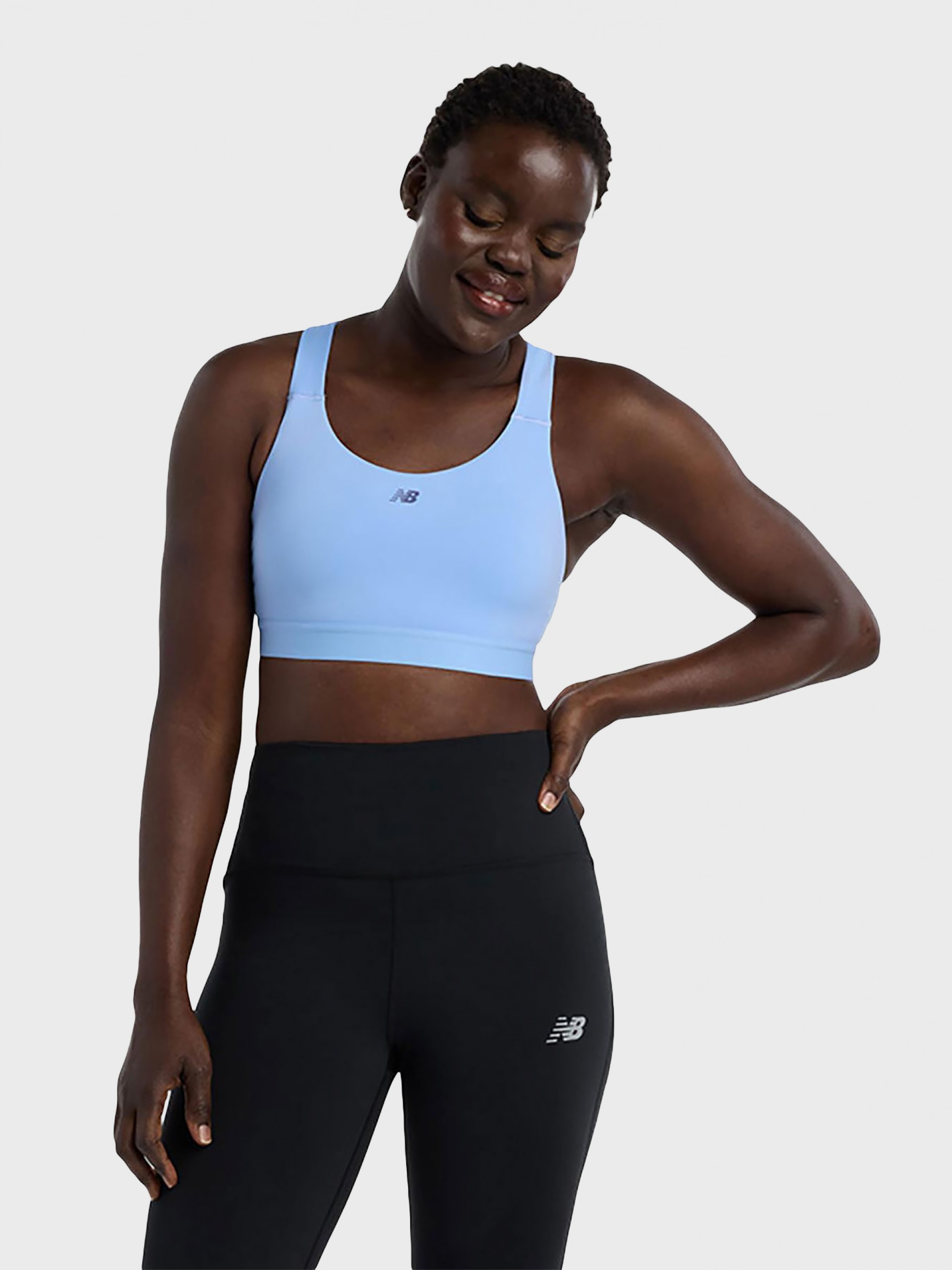 Sujetador Deportivo New Balance Essential Train Sujeción Media Azul