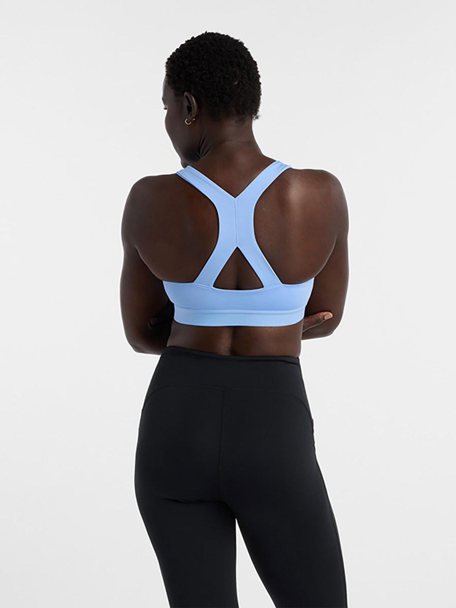 Sujetador Deportivo New Balance Essential Train Sujeción Media Azul