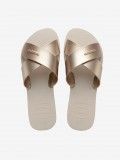 Havaianas Aqua Metallic Beige Slides
