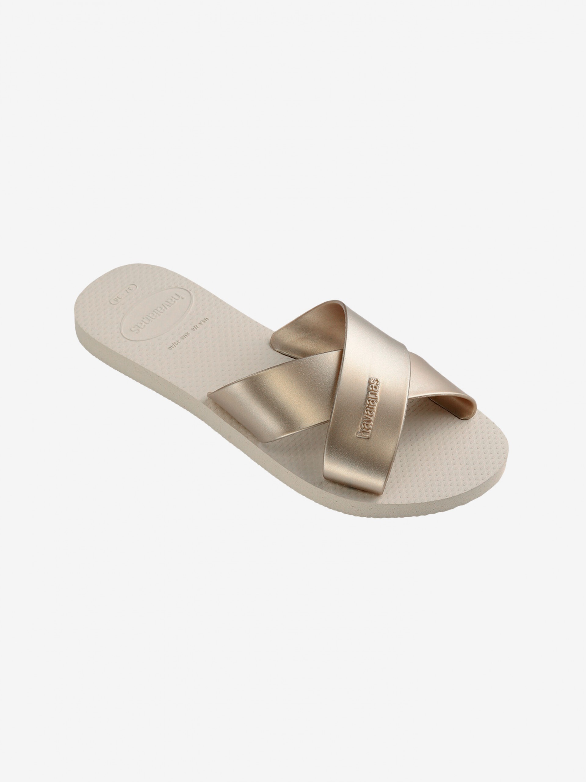 Havaianas Aqua Metallic Beige Slides