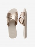 Havaianas Aqua Metallic Beige Slides
