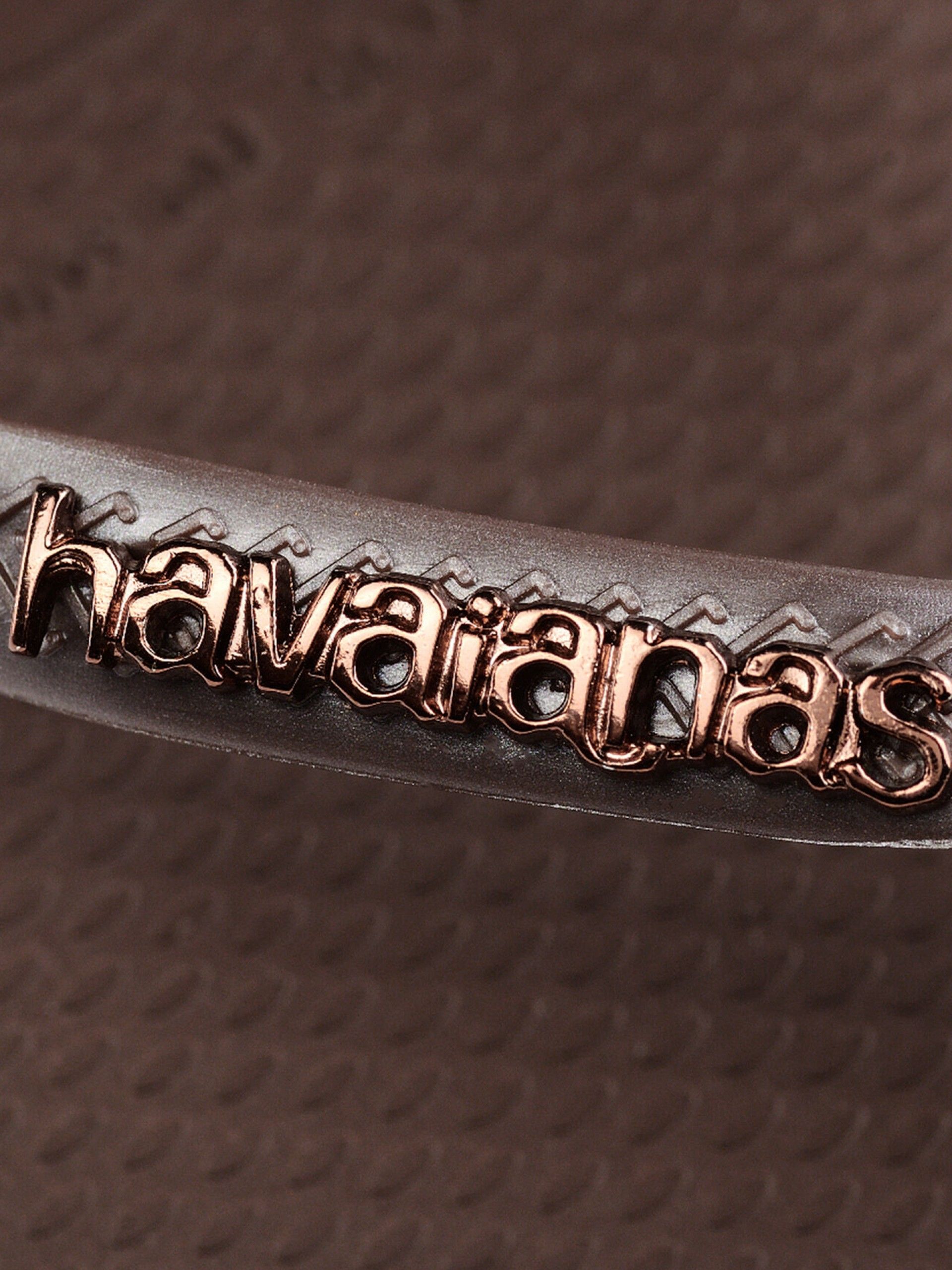 Chinelos Havaianas Slim Logo Metallic Castanhos