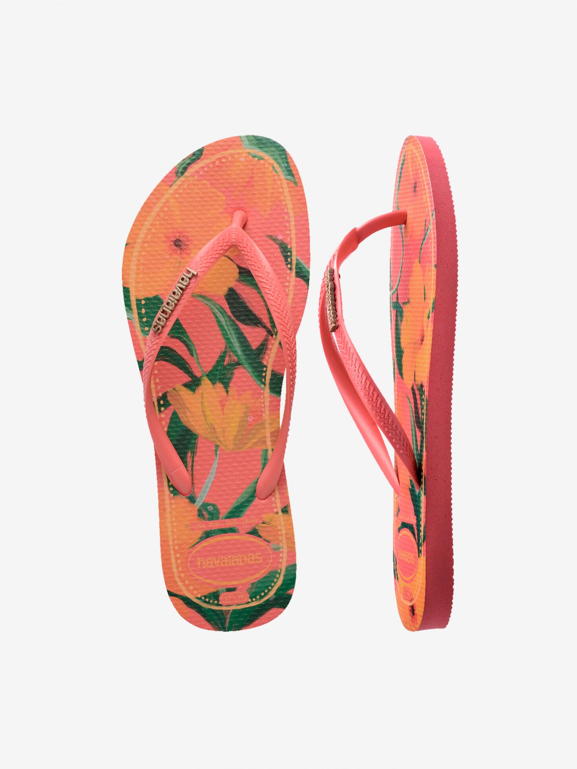 Chinelos Havaianas Slim Tropical Laranja