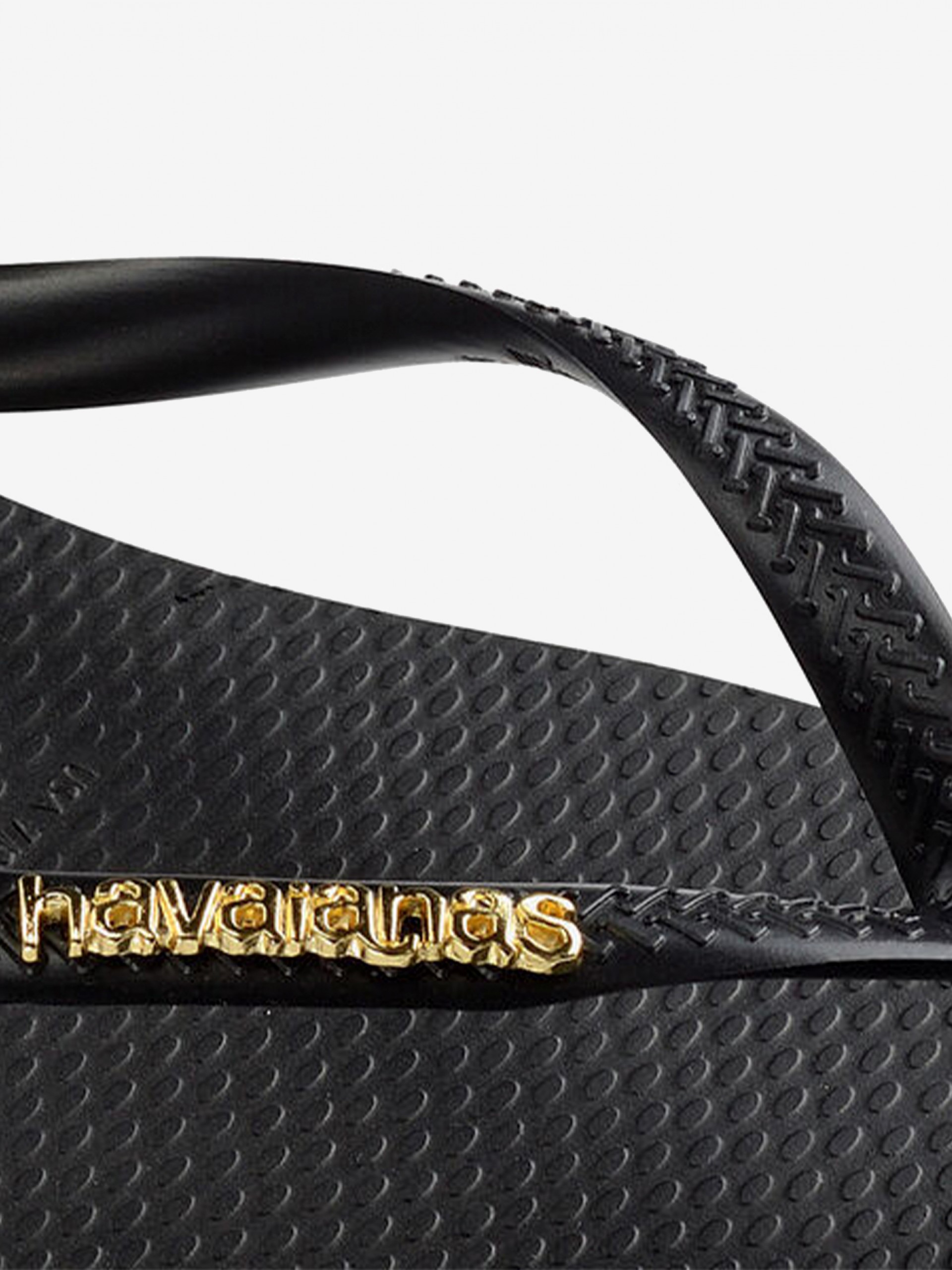 Chinelos Havaianas Slim Logo Metallic Pretos