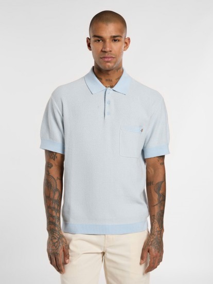 Dickies Rocky Knit Blue Polo Shirt