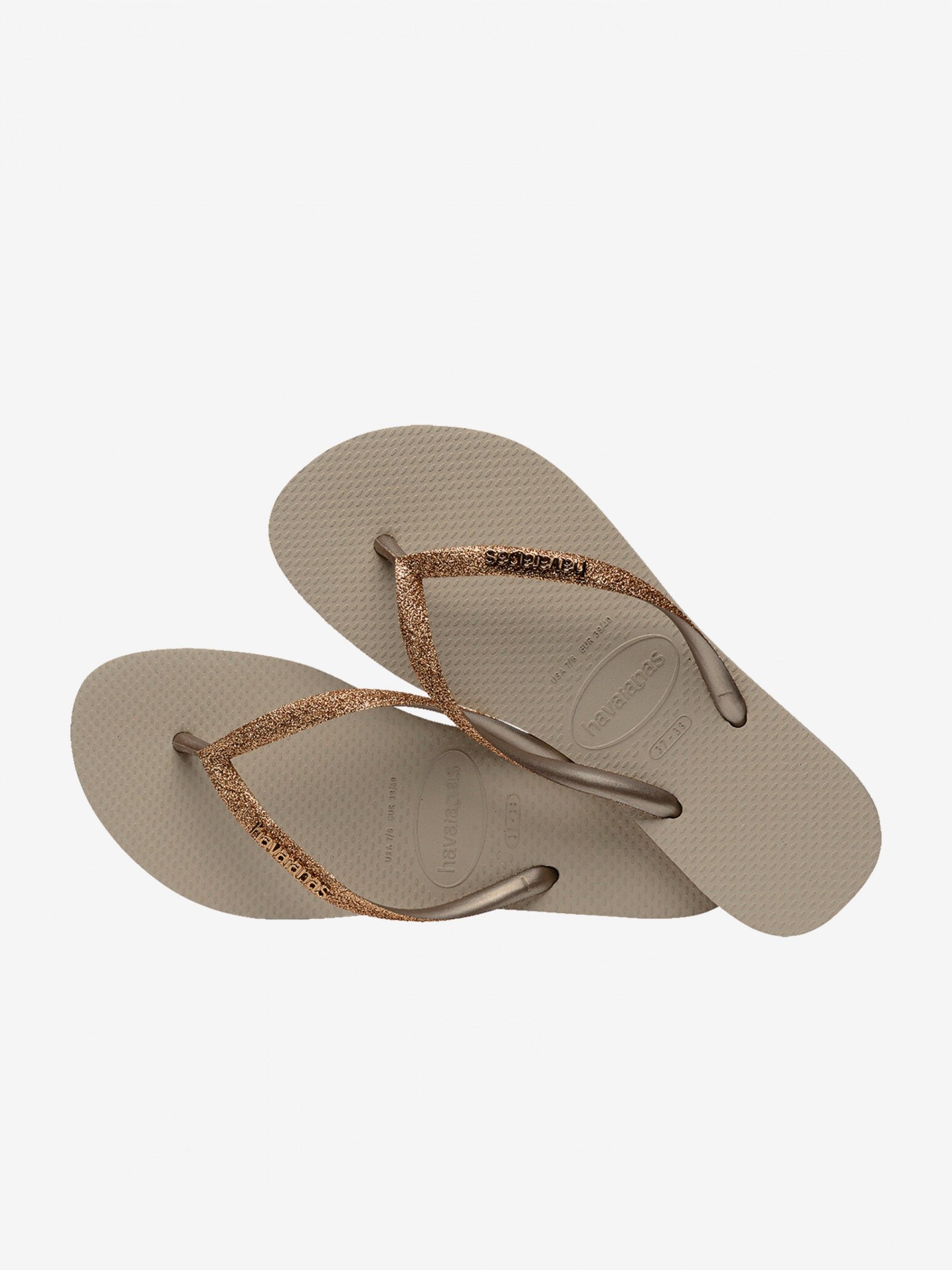 Chinelos Havaianas Slim Glitter II Dourados