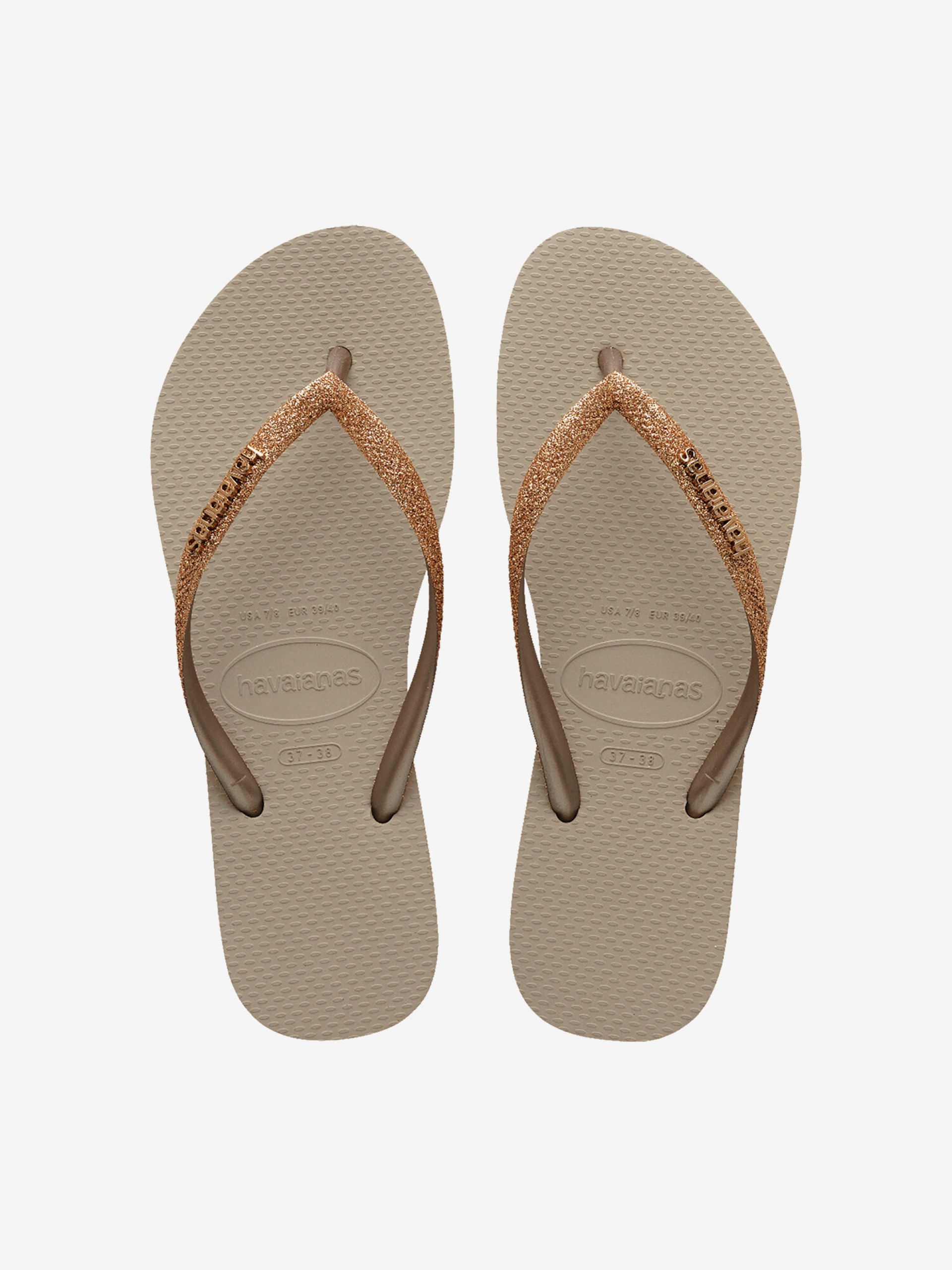 Chinelos Havaianas Slim Glitter II Dourados