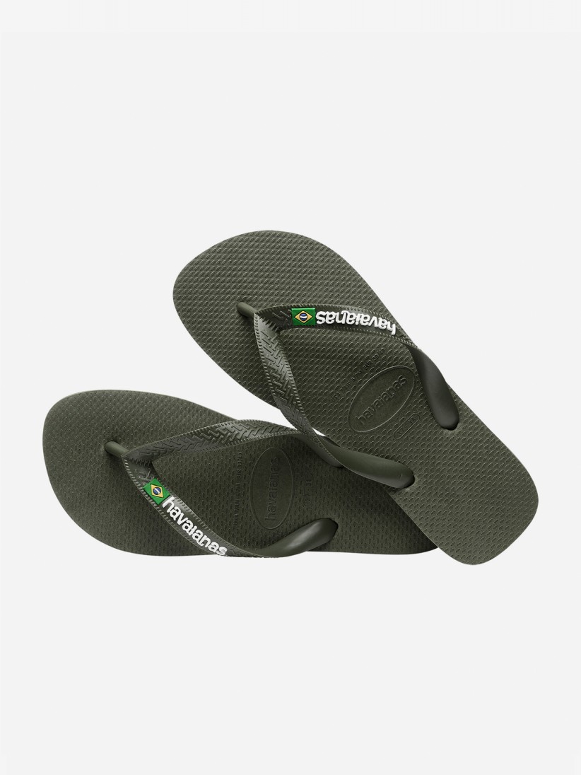 Chinelos Havaianas Brasil Logo Verdes