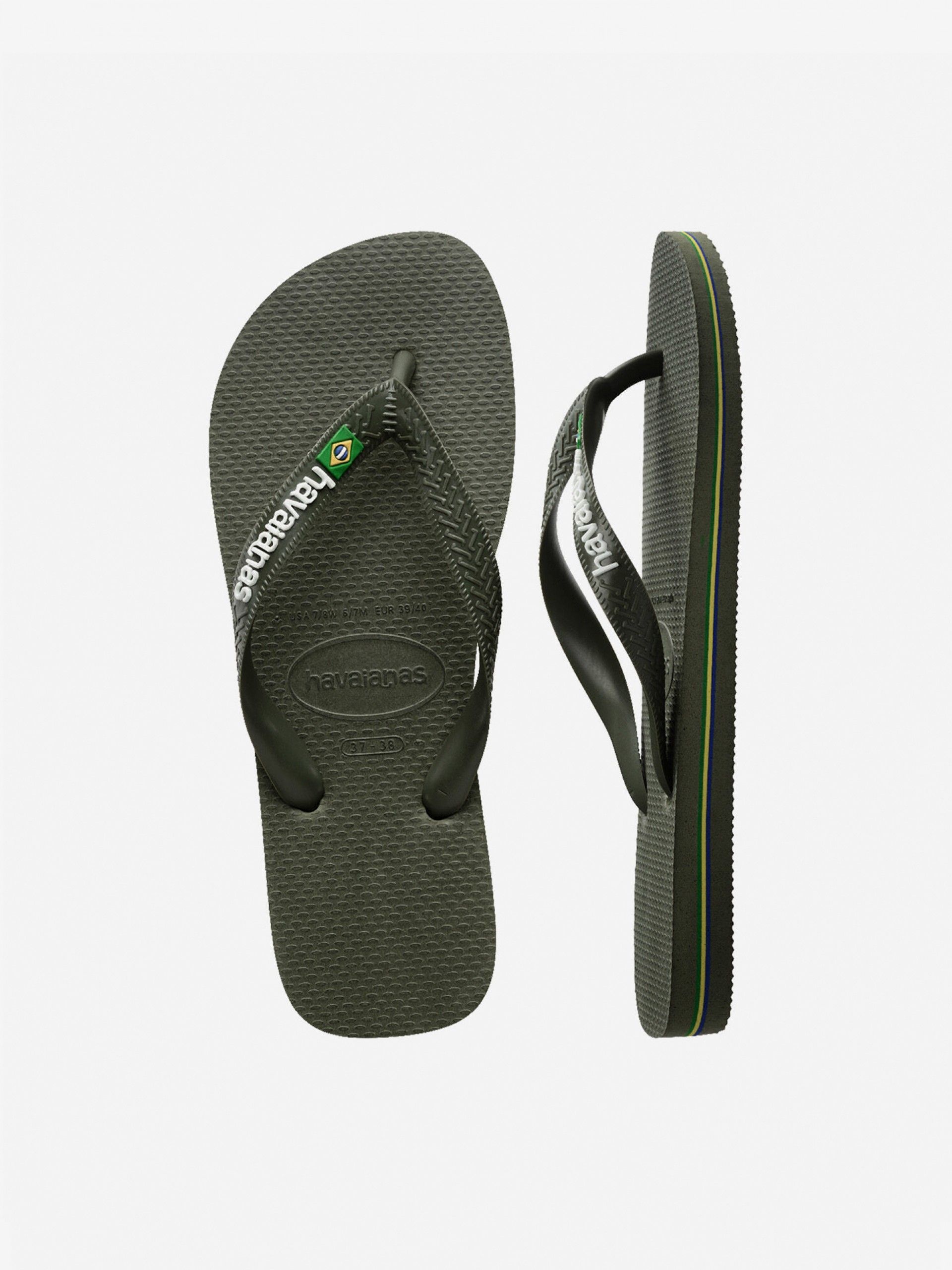 Chinelos Havaianas Brasil Logo Verdes