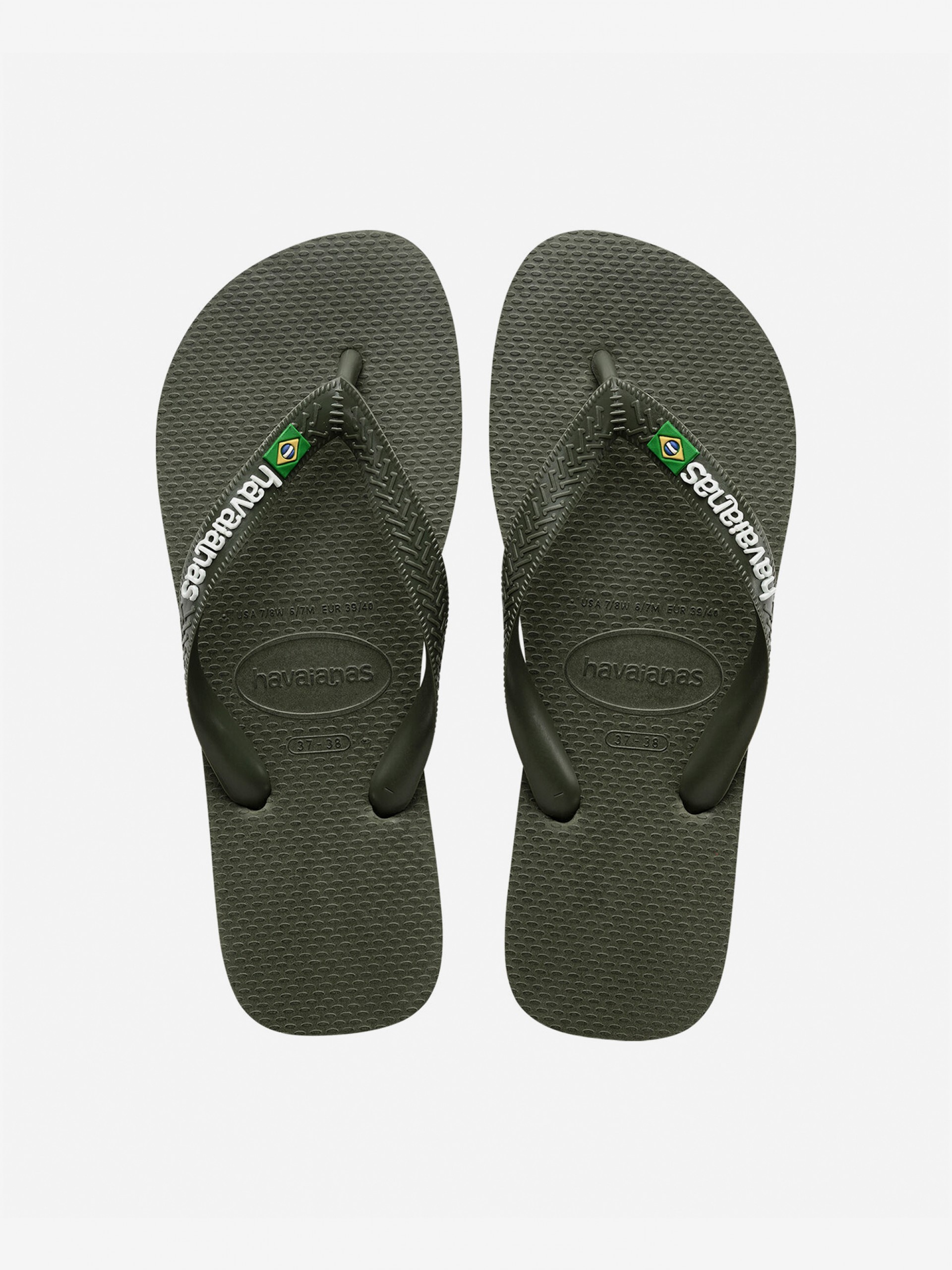 Chinelos Havaianas Brasil Logo Verdes