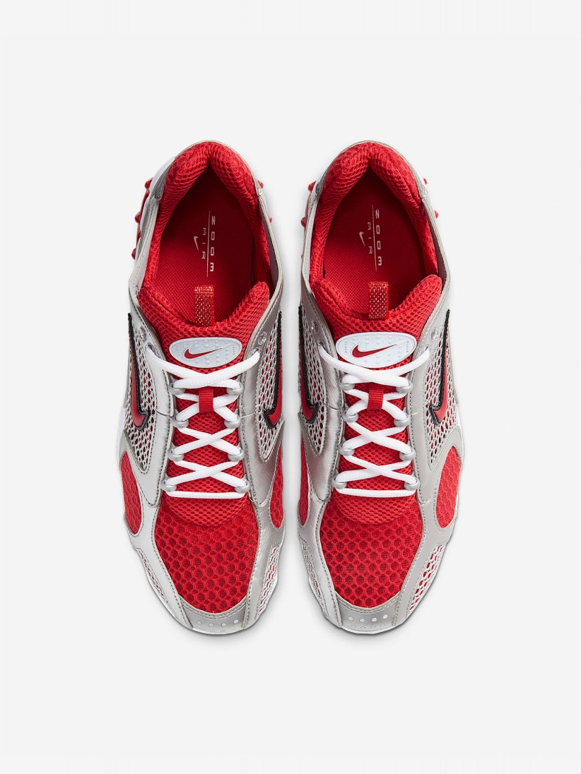 Zapatillas Nike Air Zoom Spiridon Cage 2 Plateadas y Rojas Para Hombre