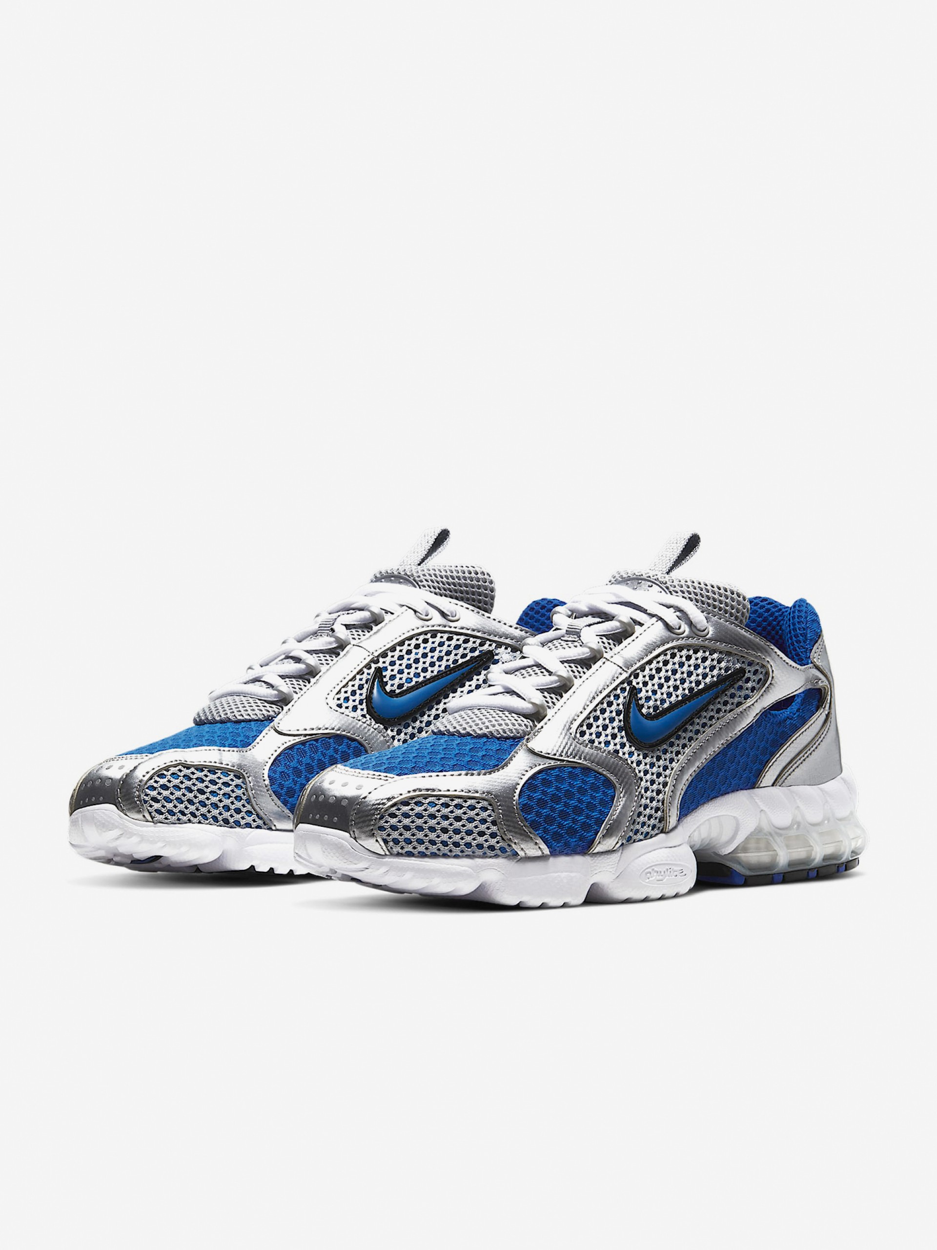 Sapatilhas Nike Air Zoom Spiridon Cage 2 Prateadas e Azuis Para Homem