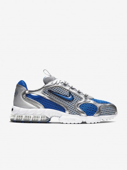 Nike Air Zoom Spiridon Cage 2 Silver and Blue Sneakers For Men