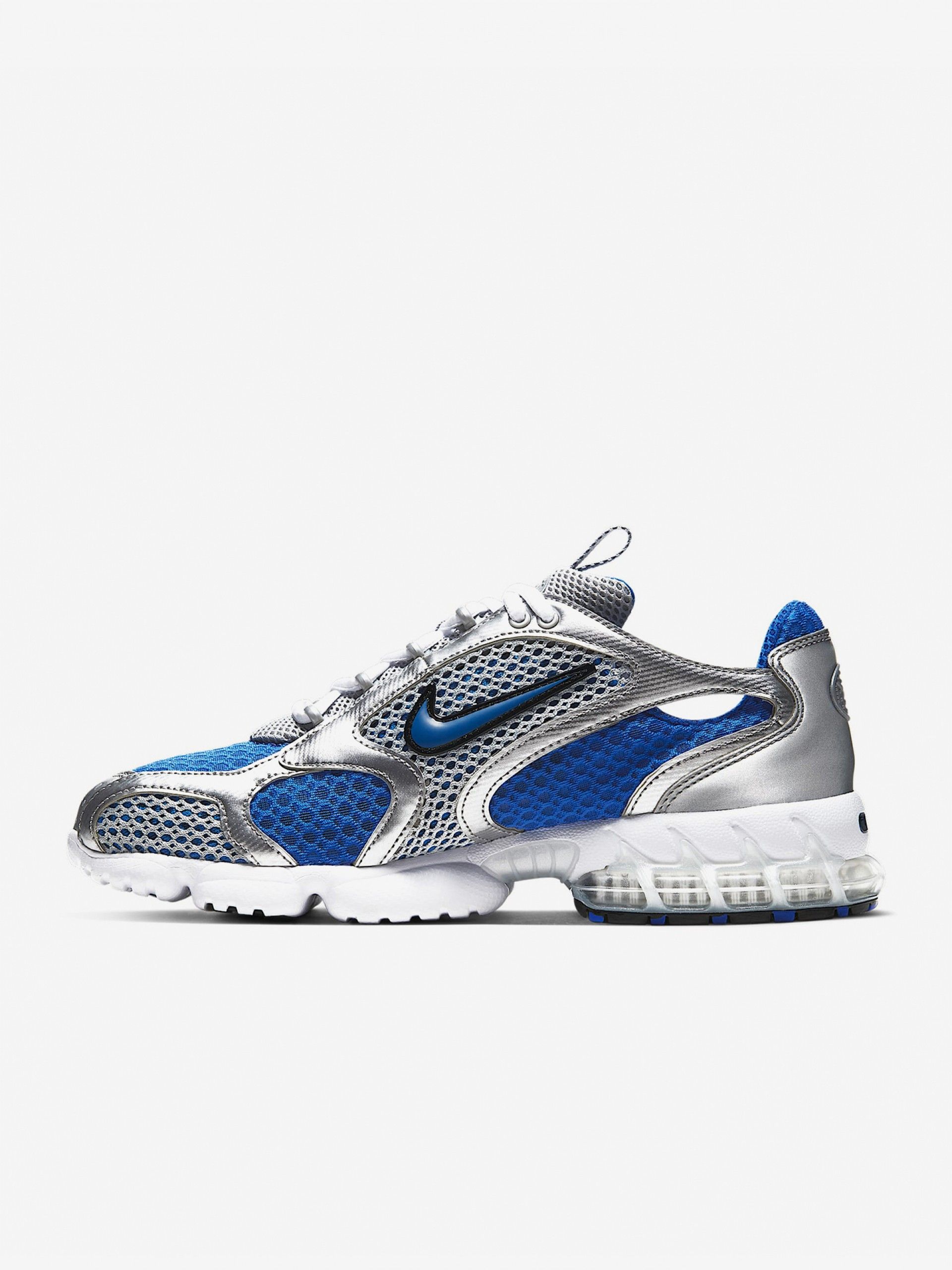 Sapatilhas Nike Air Zoom Spiridon Cage 2 Prateadas e Azuis Para Homem