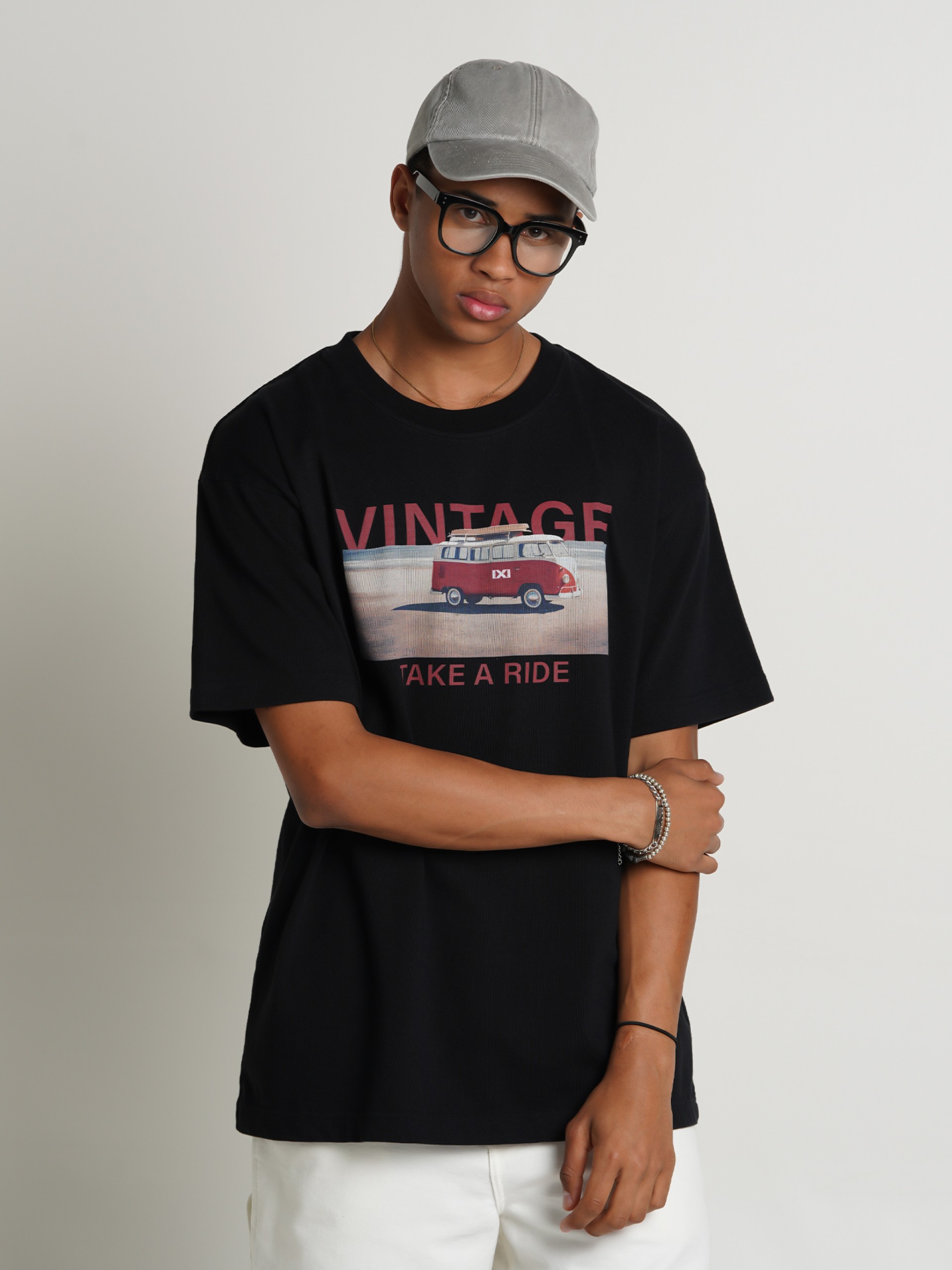 Pixis Vintage Summer Black T-shirt