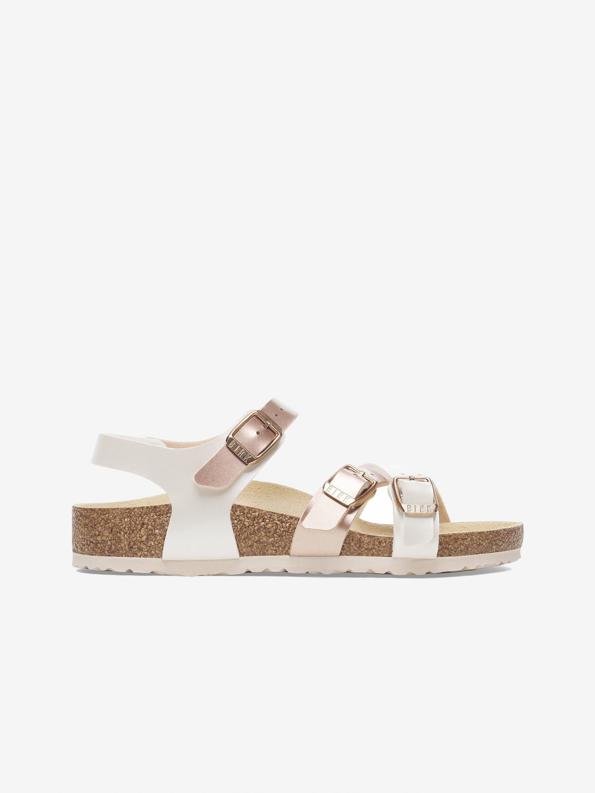 Sandalias Birkenstock Kumba Birko-Flor Kids Blancas y Oro Rosa