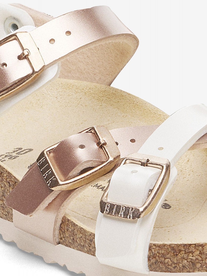 Birkenstock Kumba Birko-Flor Kids White and Rose Gold Sandals