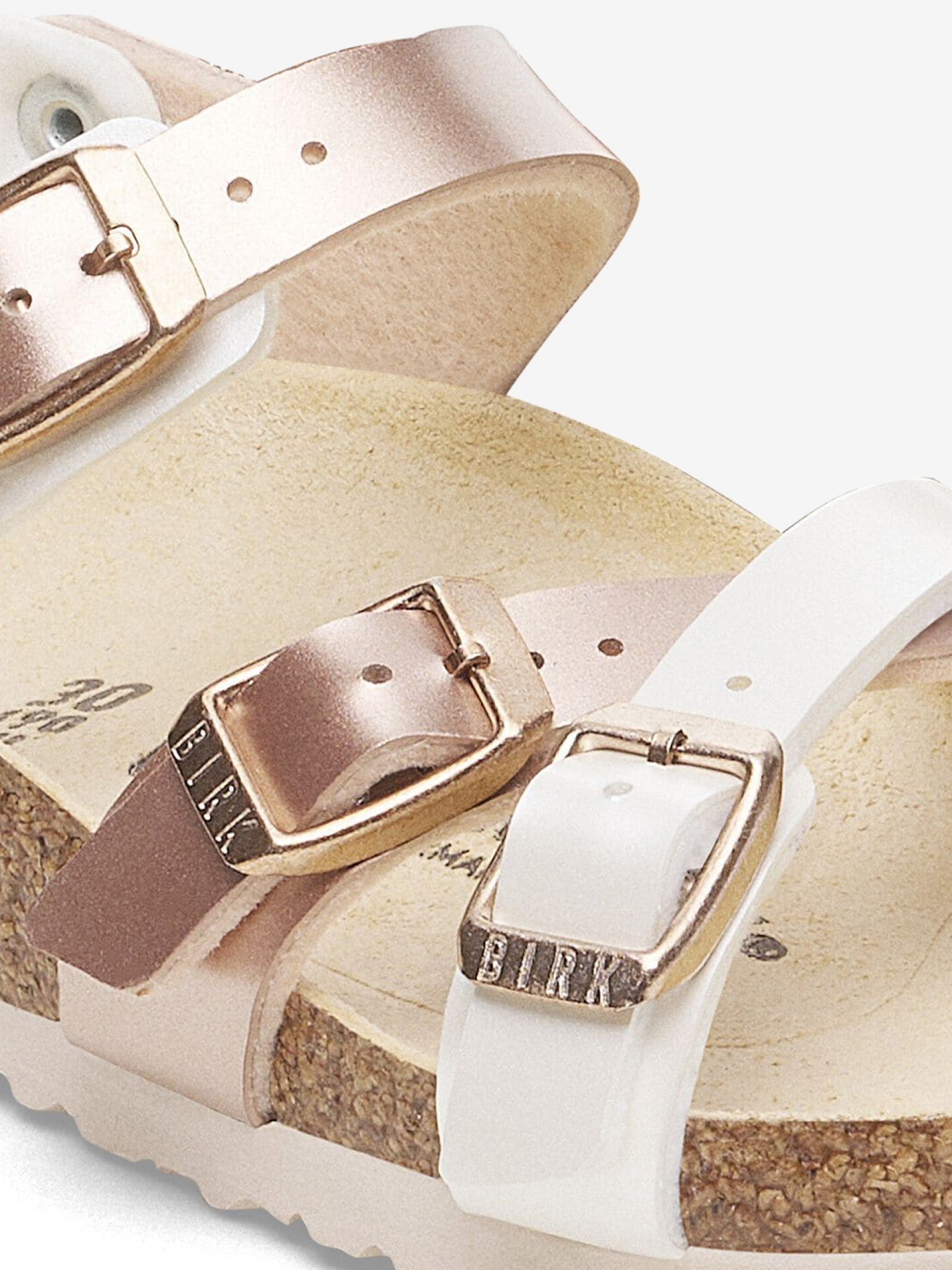 Sandalias Birkenstock Kumba Birko-Flor Kids Blancas y Oro Rosa