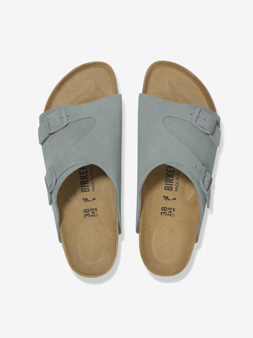 Chinelos Birkenstock Zurich Couro em Camura Azuis