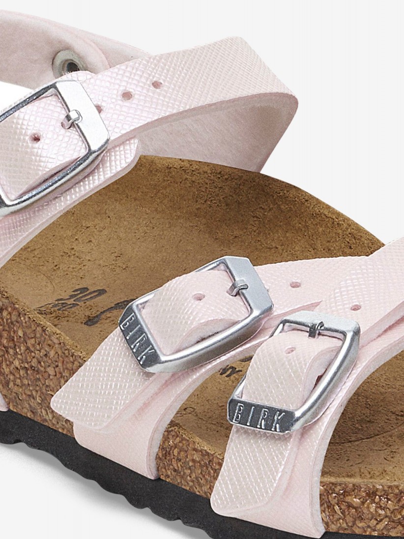Sandlias Birkenstock Kumba Birko-Flor Com Relevo Kids Rosa