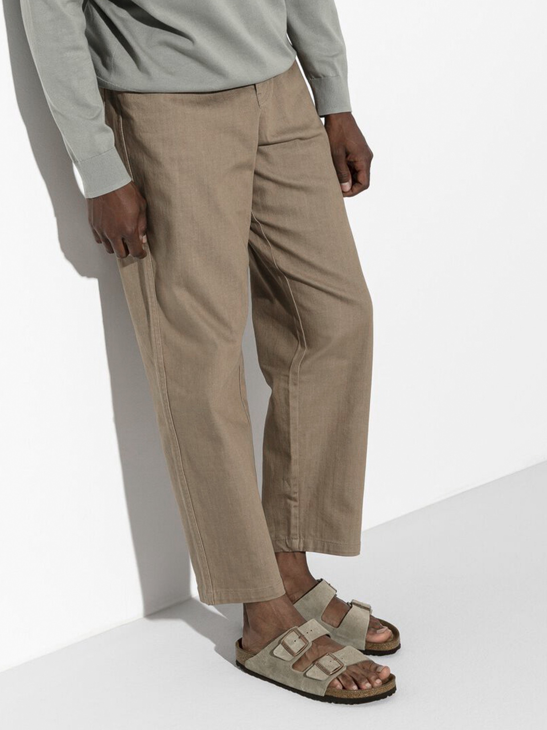 Chinelos Birkenstock Arizona Couro em Camurça Cinzentos