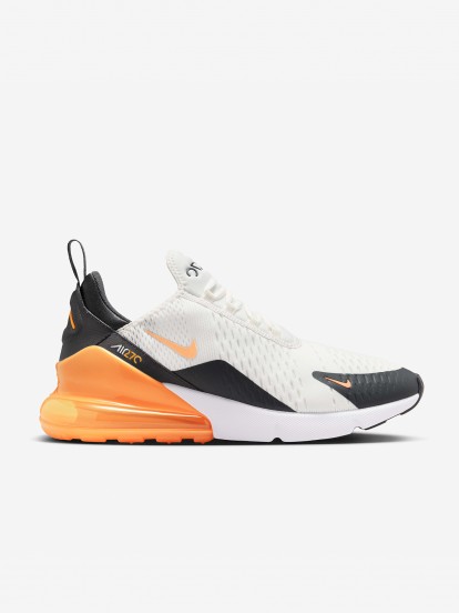 Nike Air Max 270 White and Orange Sneakers For Men