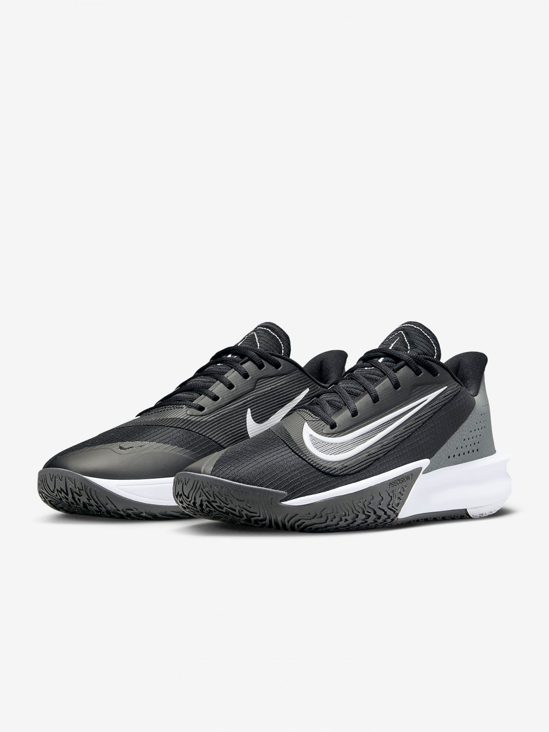 Zapatillas de Baloncesto Nike Precision 7 Negras y Grises Para Hombre