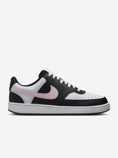 Sapatilhas Nike Court Vision Low Next Nature Pretas e Rosa Para Mulher