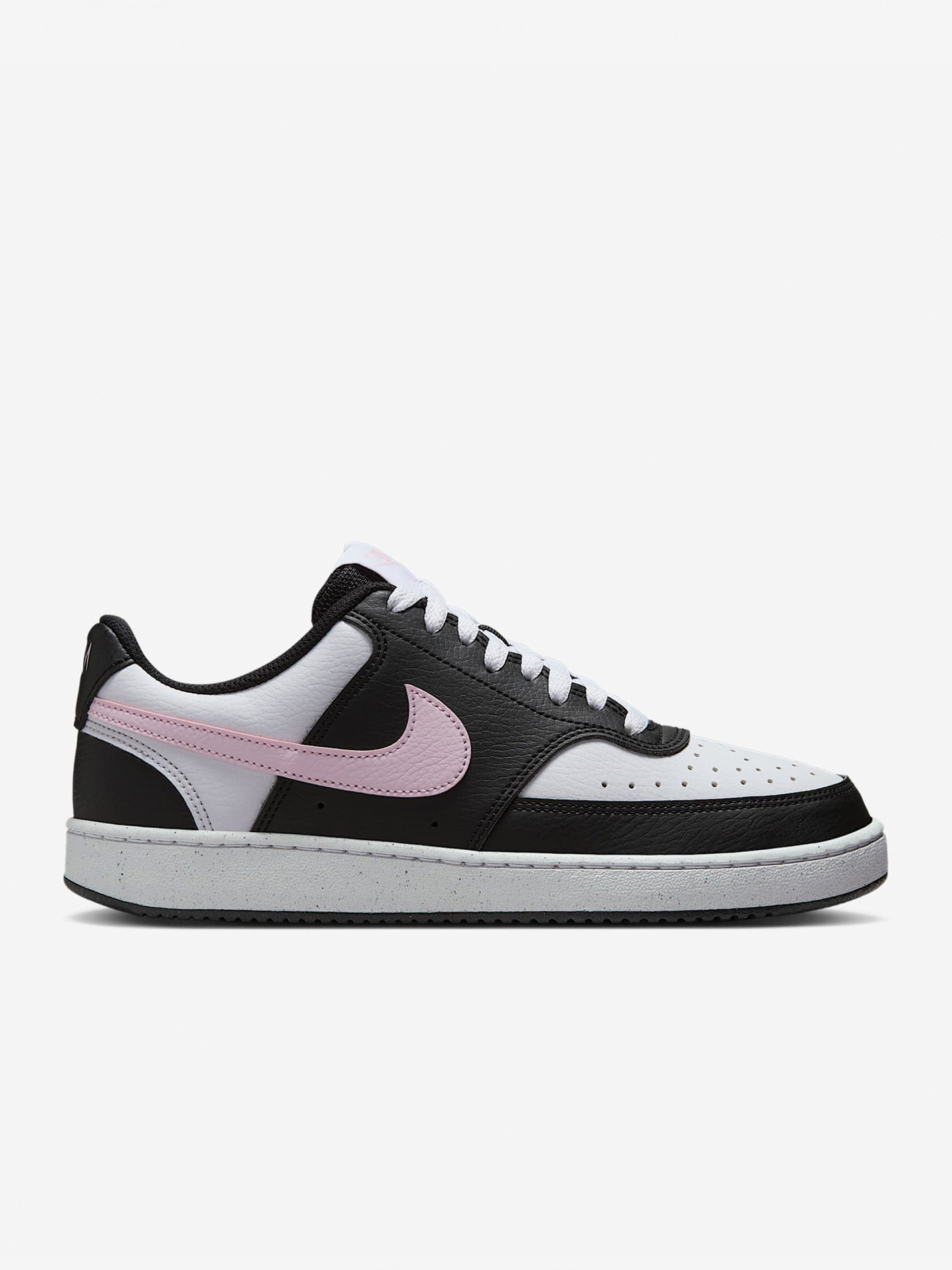 Sapatilhas Nike Court Vision Low Next Nature Pretas e Rosa Para Mulher