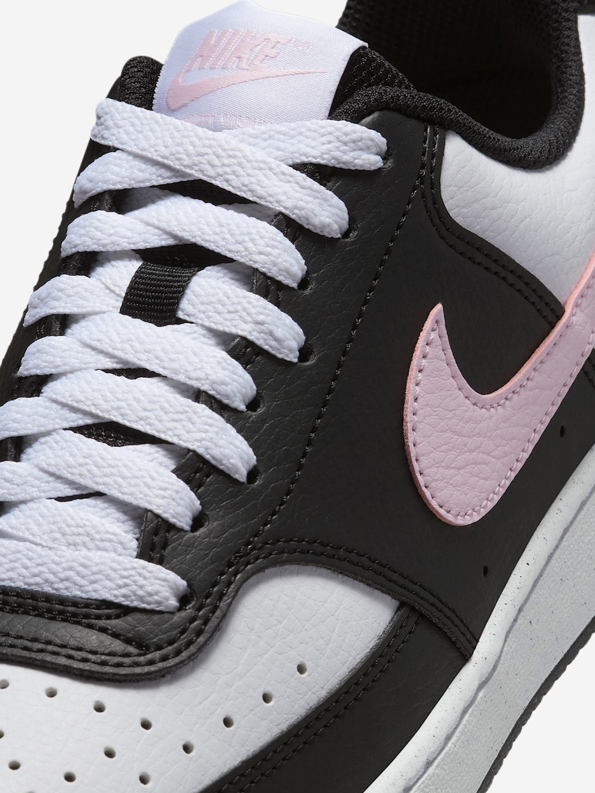 Sapatilhas Nike Court Vision Low Next Nature Pretas e Rosa Para Mulher