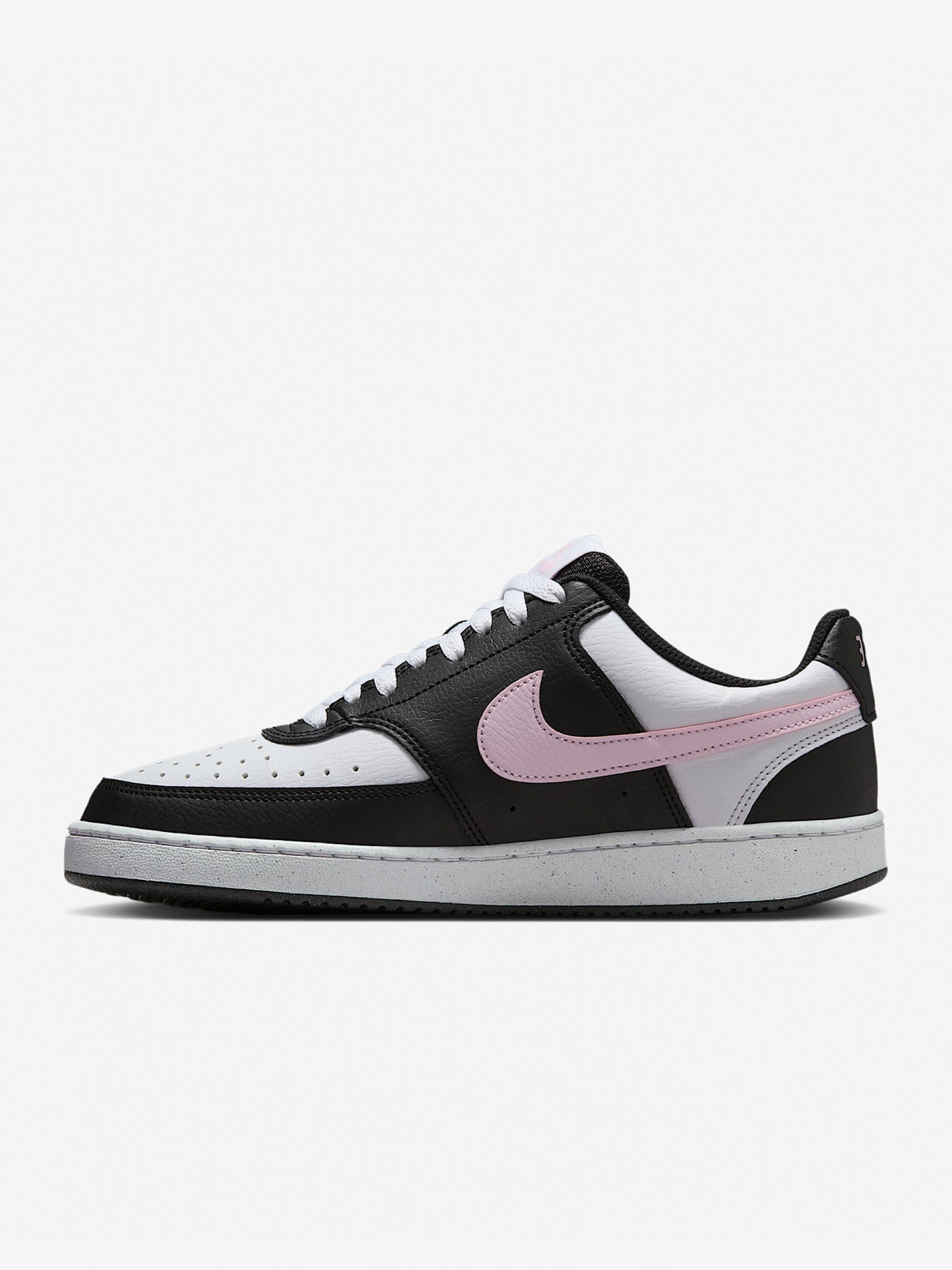 Sapatilhas Nike Court Vision Low Next Nature Pretas e Rosa Para Mulher