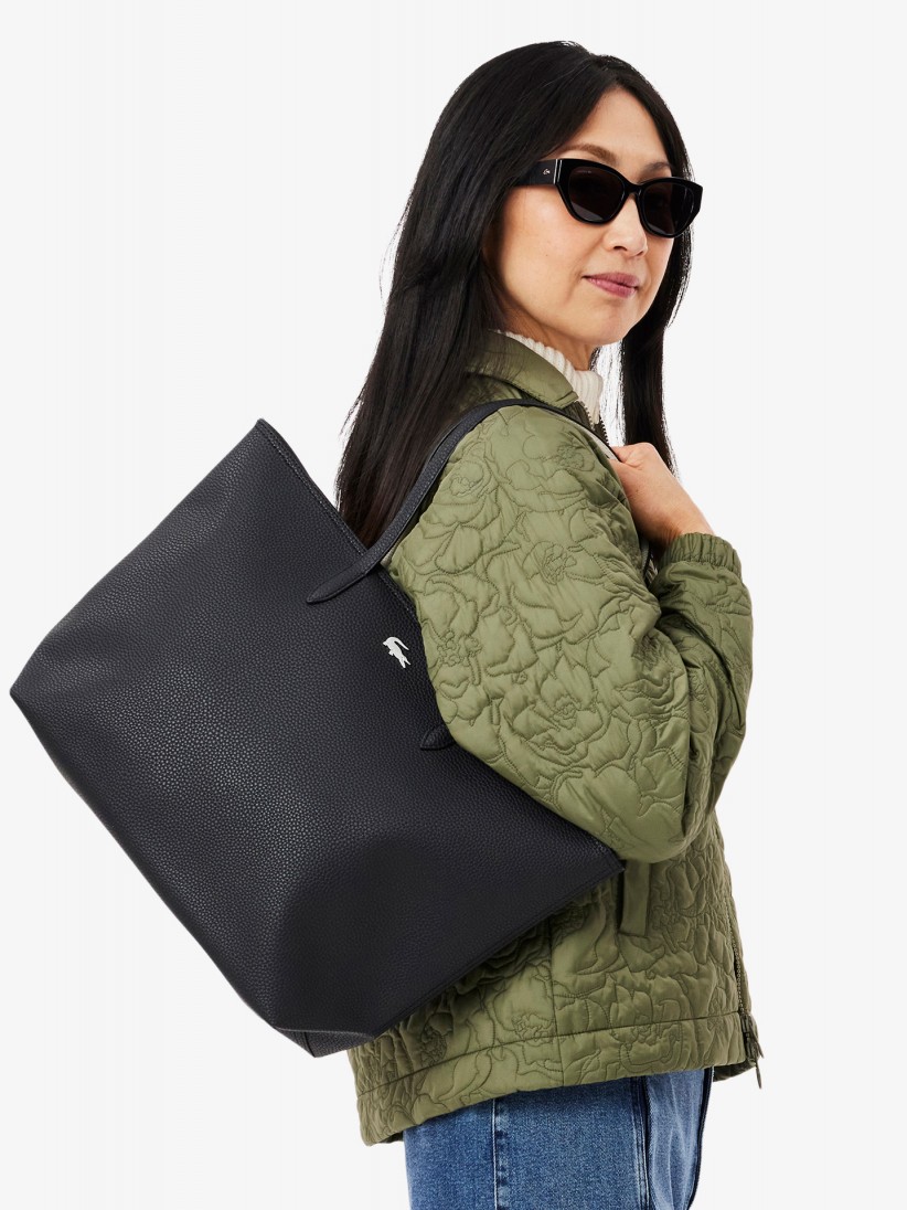 Bolso Tote Lacoste Anna Zipped Negro Bolso Tote Lacoste Anna Zipped Negro