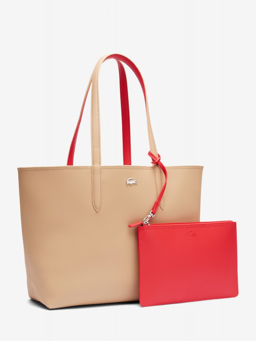 Mala Grande Lacoste Anna Bege Reversvel com Bolsa