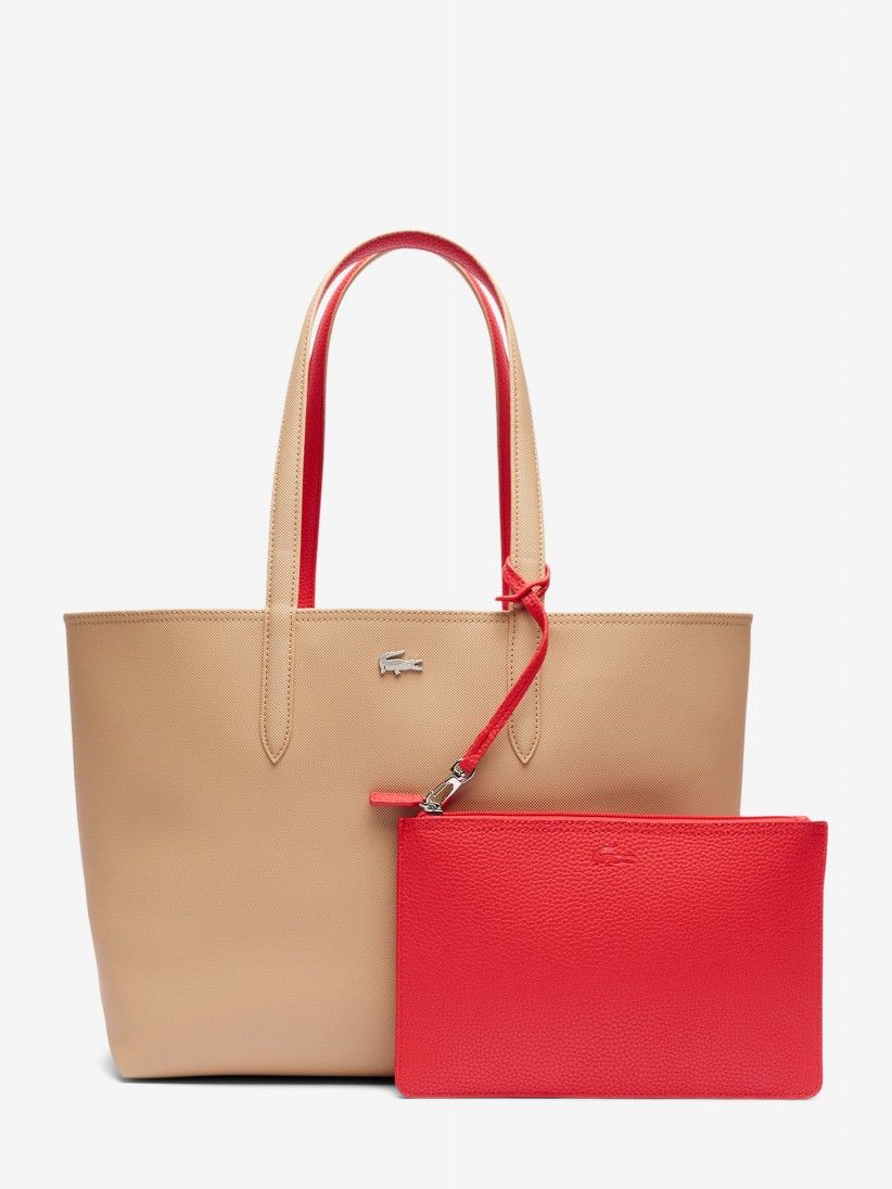 Mala Grande Lacoste Anna Bege Reversvel com Bolsa
