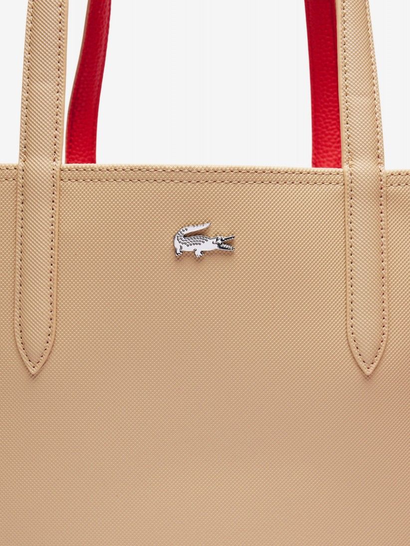 Mala Grande Lacoste Anna Bege Reversvel com Bolsa