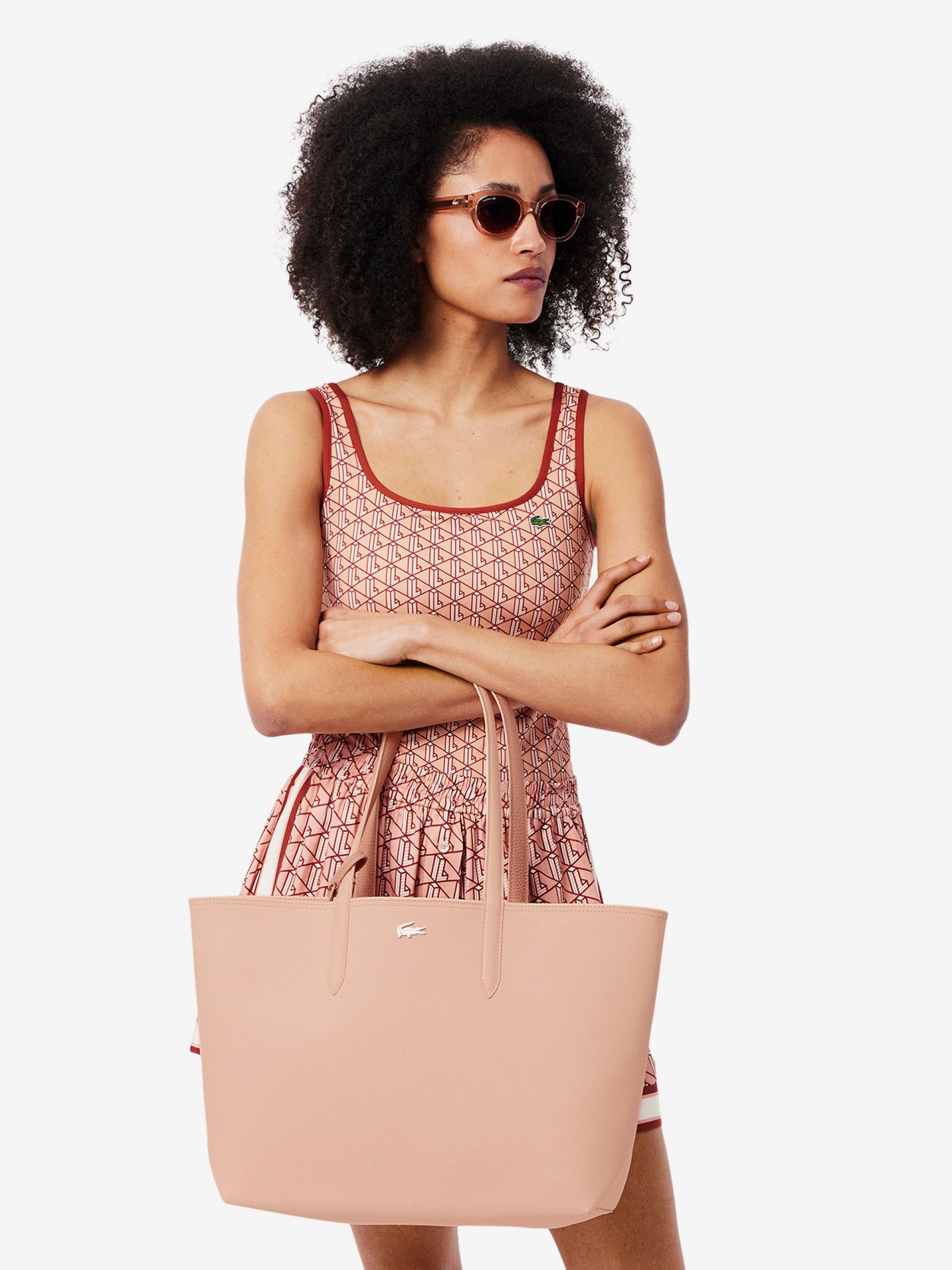 Bolso Tote Lacoste Anna Rosa Reversible con Bolso Clutch