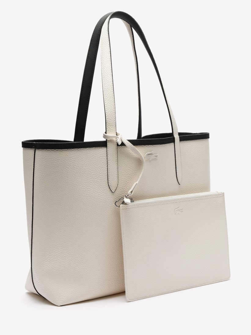 Bolso Tote Lacoste Anna Negro Reversible con Bolso Clutch Bolso Tote Lacoste Anna Negro Reversible con Bolso Clutch
