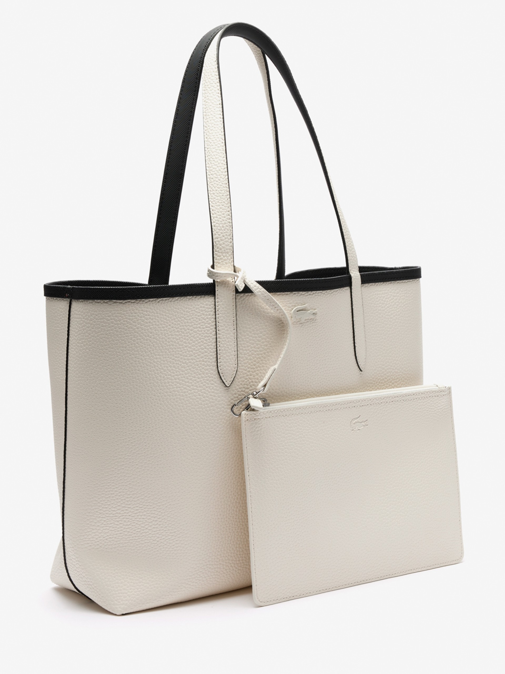 Bolso Tote Lacoste Anna Negro Reversible con Bolso Clutch
