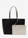 Bolso Tote Lacoste Anna Negro Reversible con Bolso Clutch Bolso Tote Lacoste Anna Negro Reversible con Bolso Clutch