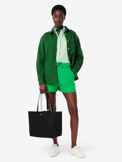 Lacoste Anna Black Reversible Tote with Clutch