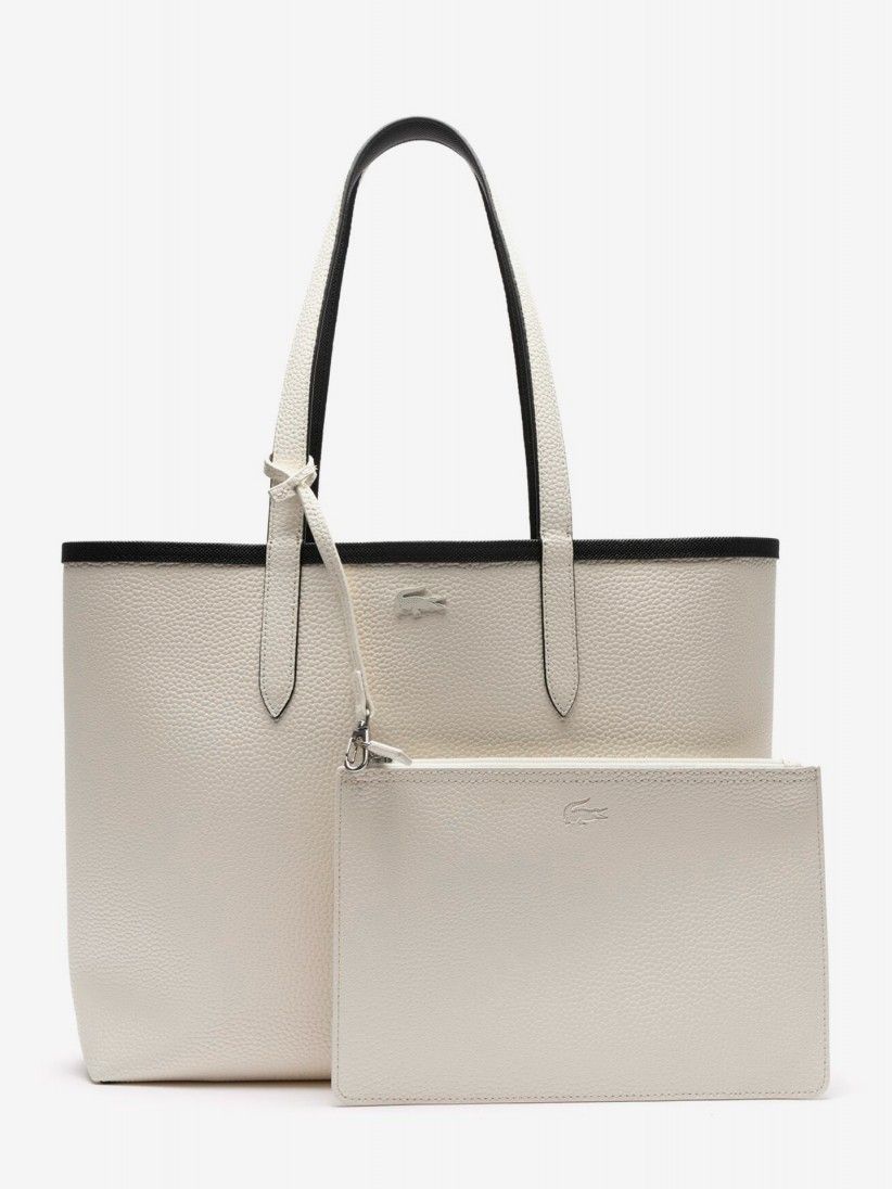 Bolso Tote Lacoste Anna Negro Reversible con Bolso Clutch Bolso Tote Lacoste Anna Negro Reversible con Bolso Clutch