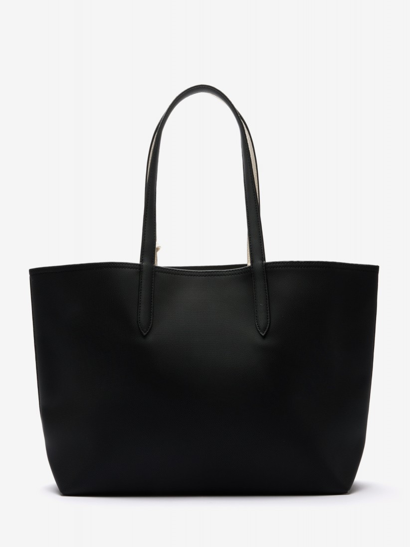 Bolso Tote Lacoste Anna Negro Reversible con Bolso Clutch Bolso Tote Lacoste Anna Negro Reversible con Bolso Clutch
