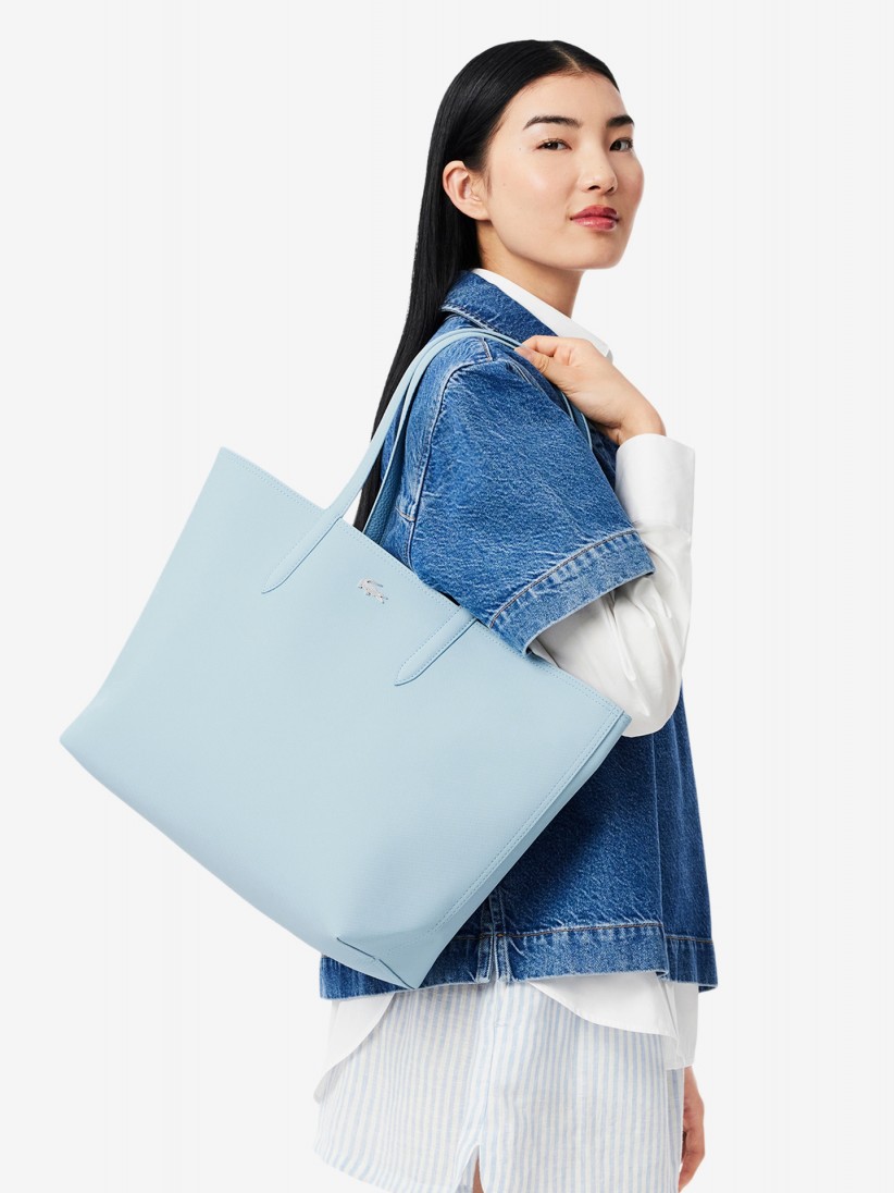 Mala Grande Lacoste Anna Azul Claro Reversvel com Bolsa