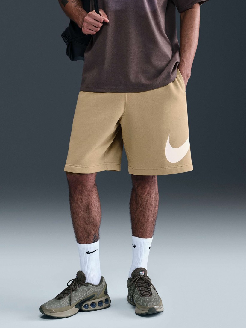 Nike Club Fleece Beige Shorts For Men