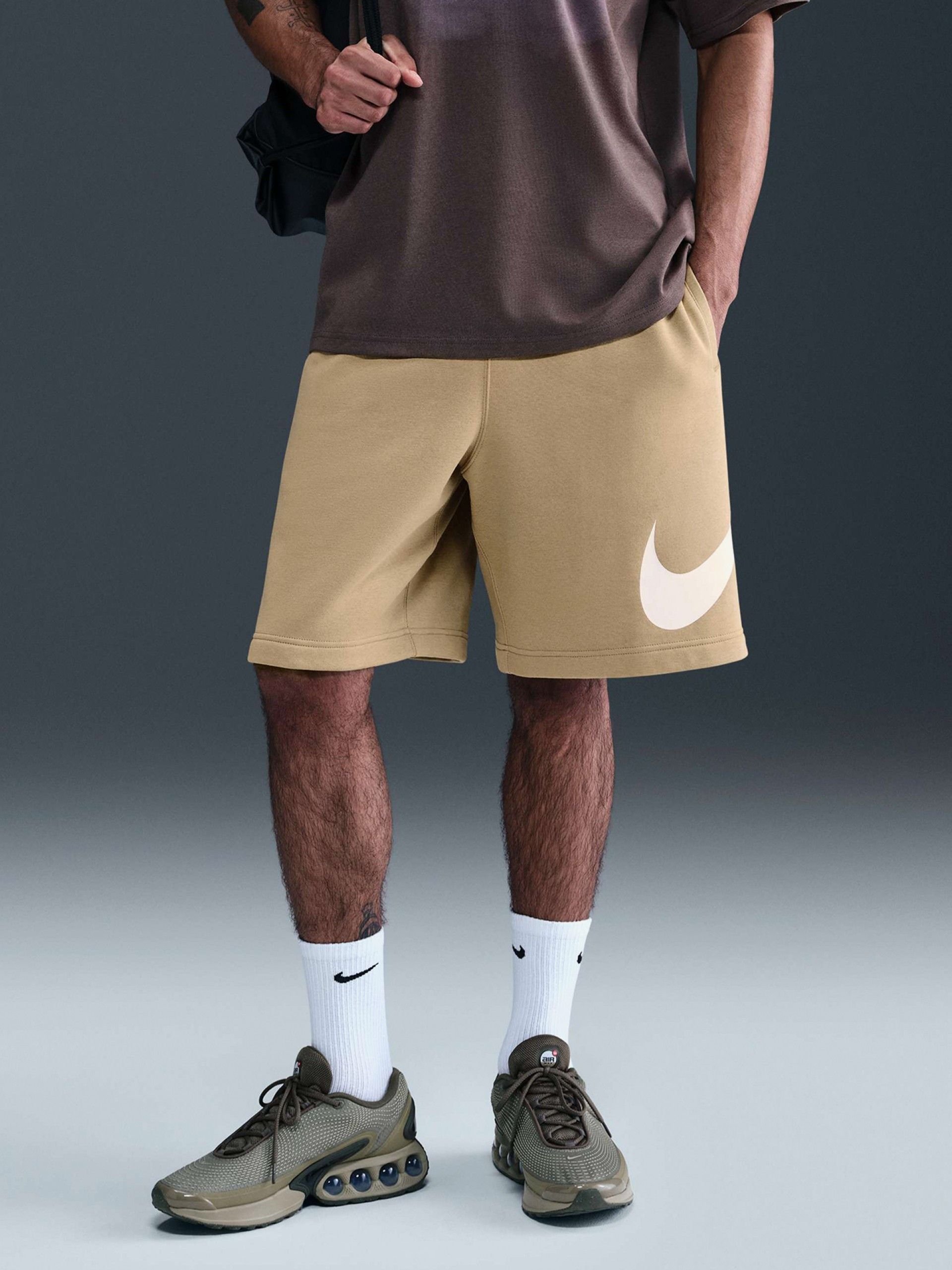 Nike Club Fleece Beige Shorts For Men